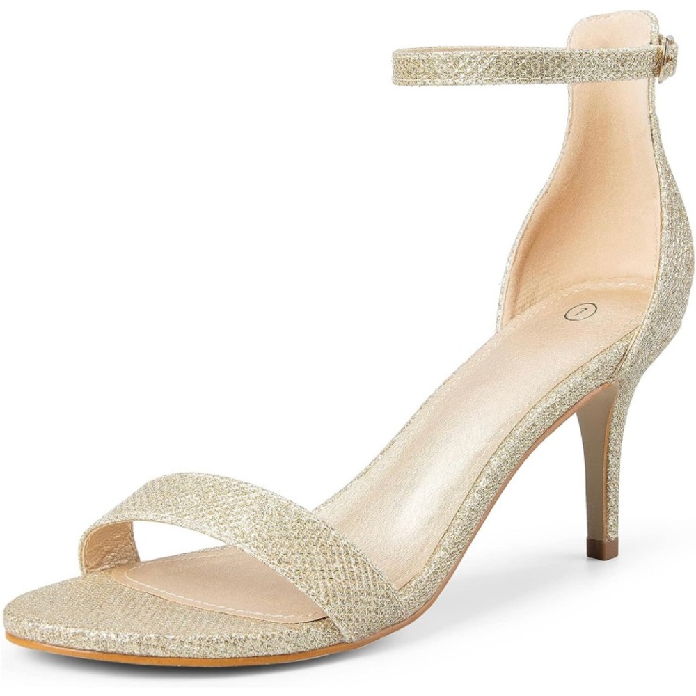 mysoft Women's Stilettos Classic Strappy Open Toe Pump Heel Sandals 7.5